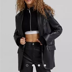 Zara oversized leather blazer